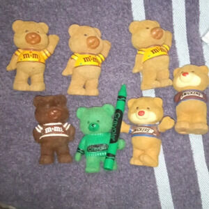 Vintage 1987 Chocolate Chum Fuzzy Small Bear Figurines (7)